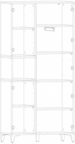 Шкаф комбинированный Берген НМ 013.07 Белый/Дуб Бунратти