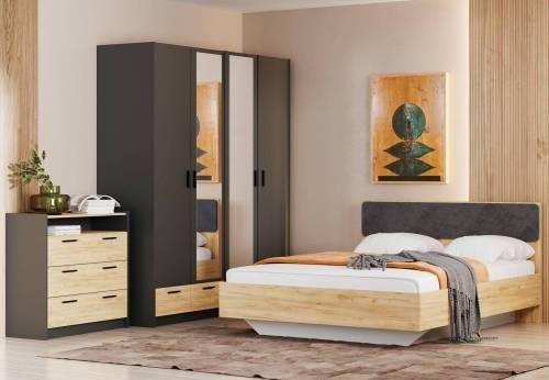 Набор шкафов Оттавия №6 / Антрацит / Дуб Крафт Золотой