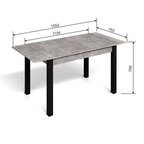 Стол Милан-3 / Ателье Светлое / Черный