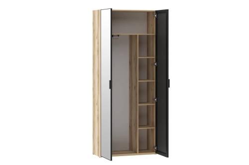 200.03 Шкаф для одежды (Зеркало) Арден, Черный/Дуб Делано