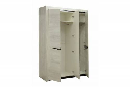 33.02 Лючия 3-х дв. шкаф для одежды бетон пайн белый/венге