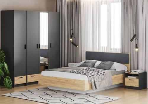 Набор шкафов Оттавия №4 / Антрацит / Дуб Крафт Золотой