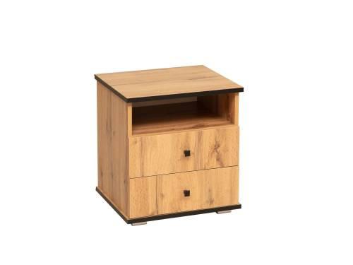 Тумба прикроватная Либерти 51.17 (опора 20) Дуб вотан/Черный