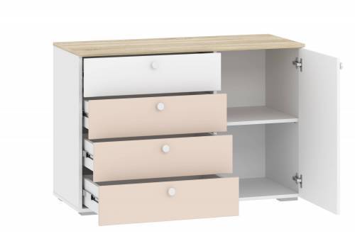 Комод НМ 041.39 Банни Дуб сонома/белый/бисквит
