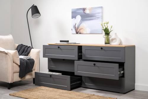 Комод Остин 16.240, Серый Графит/Дуб Золотой Крафт