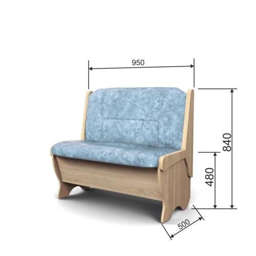 Скамья Лотос 950 / Дуб Сонома / Велюр Лагуна