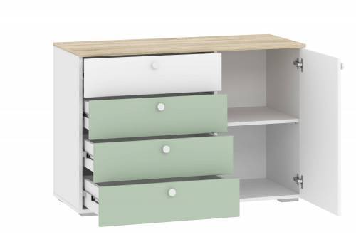 Комод НМ 041.39 Банни Дуб сонома/белый/макарун