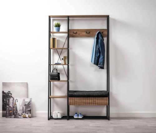 Прихожая Гранд 15.124 Дуб крафт табачный/к/з черный