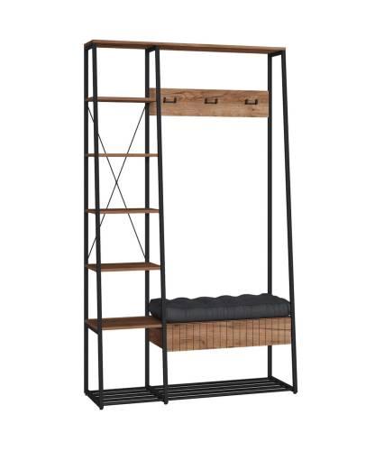 Прихожая Гранд 15.124 Дуб крафт табачный/к/з черный