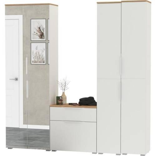 Прихожая Октава 45 Белый шагрень /Дуб золотой