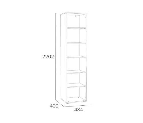 НМ 041.71 Шкаф-пенал Элиот Белый/Маренго/Баунти Песочный