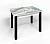 Стол СМ-7 Флорида ноги окрас квадратный белый/черный