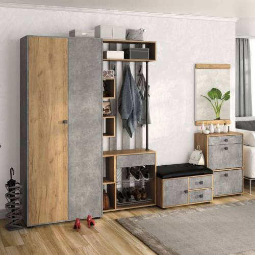 Прихожая мини-лайт компл. 4 дуб крафт/ателье светлое