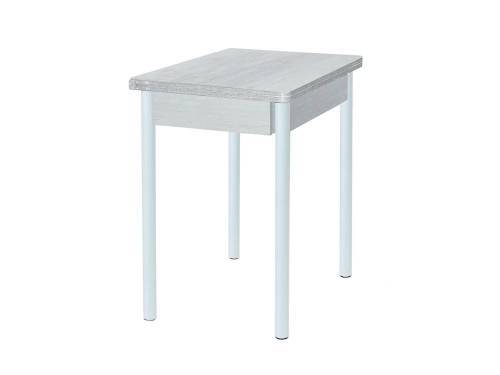 Стол обеденный Глайдер / Бетон пайн белый /Опора № 2-круглая муар белый