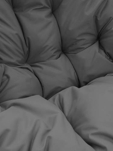 Кресло ПАПАСАН без ротанга белое, серая подушка