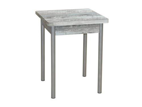 Стол обеденный ЭКО 60*60 / Бетон пайн темный /Опора № 2-круглая серебристый металлик