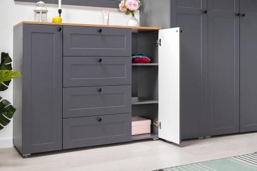 Остин Спальня 1 графит/дуб золотой