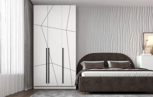 Шкаф для одежды 67.12 "Брандо" (3-х дв.) МДФ ГЕОМЕТРИЯ Белый