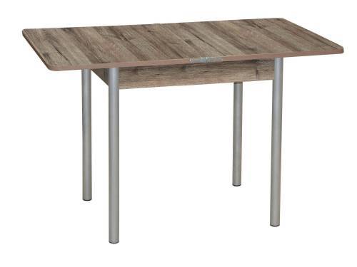 Стол обеденный ЭКО 80*60 / Дуб веллингтон / Опора № 2-круглая серебристый металлик