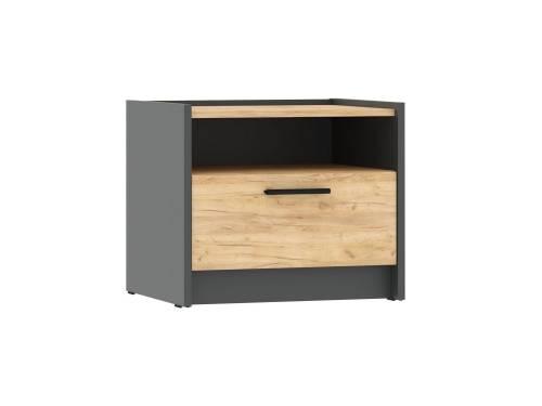 НМ 011.15 Тумба прикроватная Оттавия Антрацит/Дуб золотой