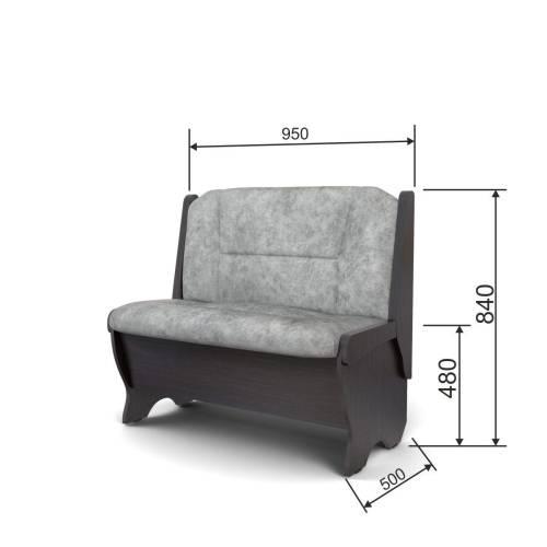 Кухонный набор Лотос ( Лотос 950 2 шт. + стол Ирис / черные опоры)  Венге / Велюр Графит