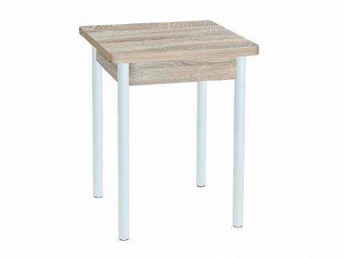 Стол обеденный ЭКО 60*60 / Дуб сонома/Опора № 2-круглая муар белый