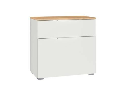 Октава Тумба для обуви 16.127 Белый шагрень/Дуб Вотан