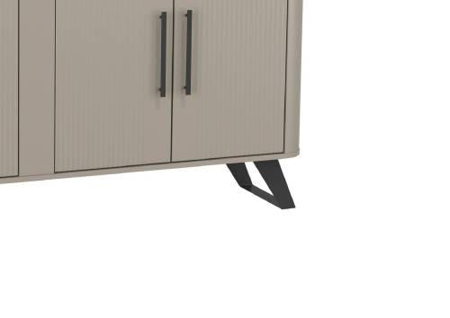 Комод 76.04 Фиделия Серый камень/Мрамор черный