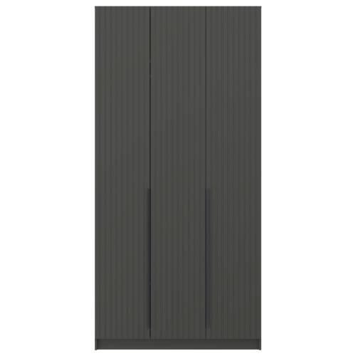 Шкаф для одежды 67.08 "Брандо" (3-х дв.) (диамант серый/фасад МДФ с ПВХ графит)