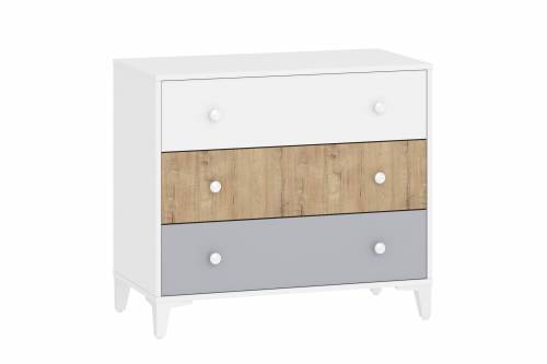Комод НМ 041.15 Морти Дуб Бунратти/белый/серый
