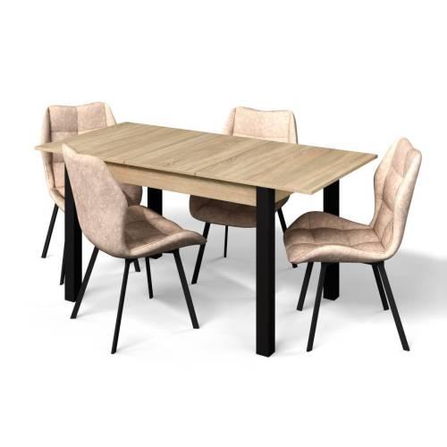 Стол Милан-3 / Дуб Сонома / Черный