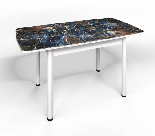 Стол СМ-5 Флорида ноги окрас круглый белый/серебро