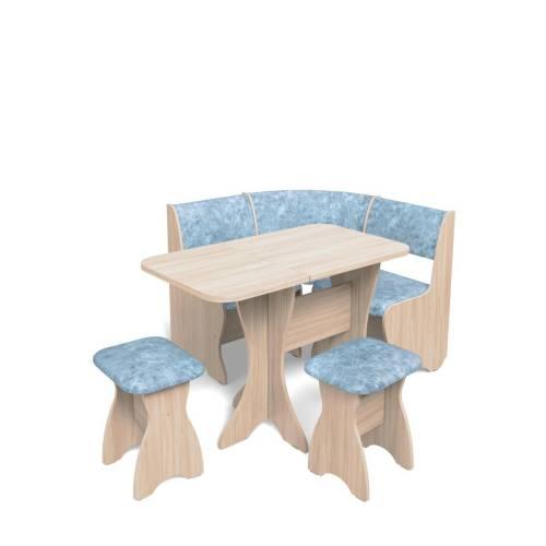 Кухонный набор Тюльпан-мини / ясень светлый / велюр Лагуна