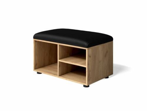 Тумба Мини-Лайт МЛ-5 дуб крафт/ателье светлое/черный к/з