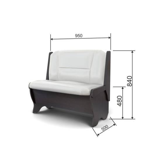 Кухонный набор Лотос ( Лотос 950 2 шт. + стол Ирис / черные опоры)  Венге / Экокожа МИЛК