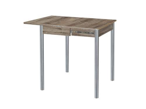 Стол обеденный Глайдер / Дуб веллингтон / Опора № 2-круглая серебристый металлик