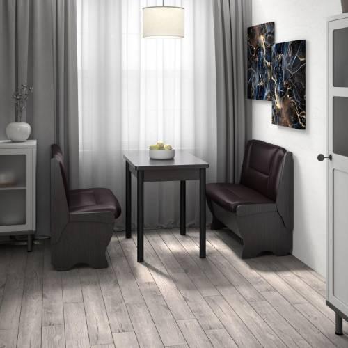 Кухонный набор Лотос ( Лотос 950 2 шт. + стол Ирис / черные опоры)  Венге / Экокожа Умбер