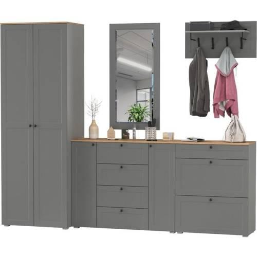 Прихожая Остин №72 Графит/дуб золотой