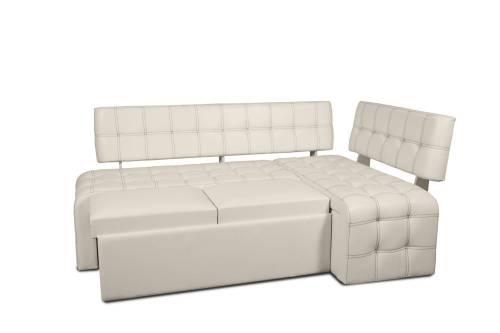 Кухонный угловой диван со спальным местом ПРАГА / Венге / Экокожа Крем