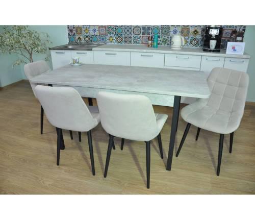 Обеденная группа Сканд Цемент светлый/опора черный/ бид01 №4