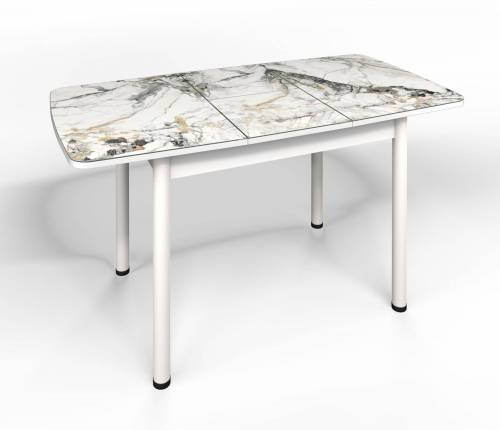 Стол СМ-6 Флорида ноги окрас круглый белый/серебро