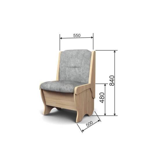 Скамья Лотос 550 / Дуб Сонома / Велюр Графит