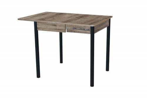 Стол обеденный Глайдер / Дуб веллингтон / Опора № 2-круглая муар черный