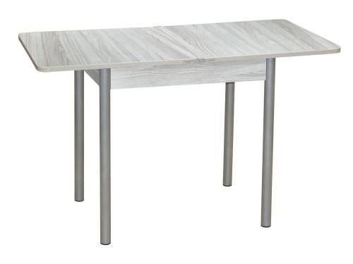 Стол обеденный ЭКО 80*60 / Ясень шимо светлый /Опора № 2-круглая серебристый металлик