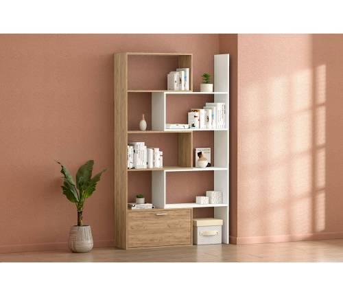 Стеллаж Раздвижной - Дуб Крафт Золотой/Белый