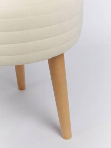 Табурет с мягким сиденьем (на ножках), №01 Молочный