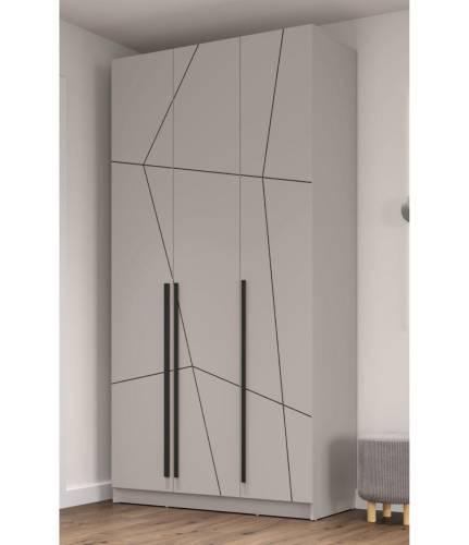 Шкаф для одежды 67.12 "Брандо" (3-х дв.) МДФ ГЕОМЕТРИЯ Кашемир