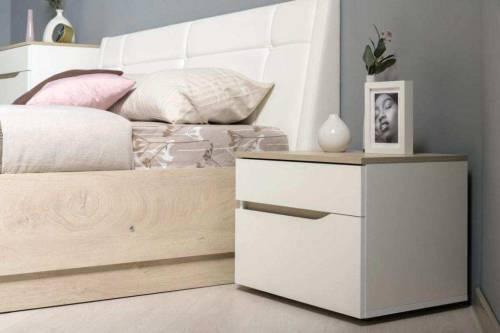 Муссон Тумба прикроватная 16.03 белый/дуб эндгрейн