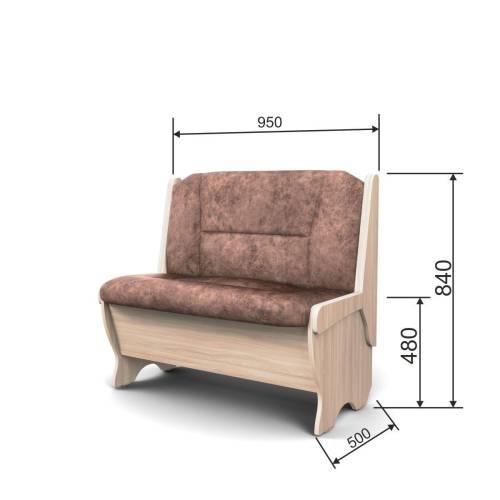 Кухонный набор Лотос ( Лотос 950 2 шт. + стол Ирис / черные опоры)  Ясень / Велюр Коньяк