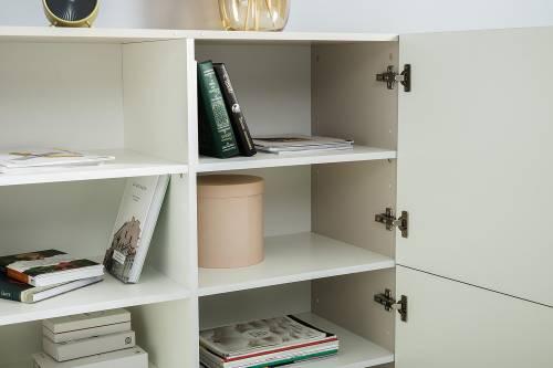 Шкаф Флоу 16.329, Кашемир/ Белый PE шагрень